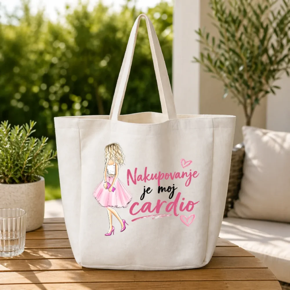 PLATNENA TORBA Nakupovanje je moj cardio